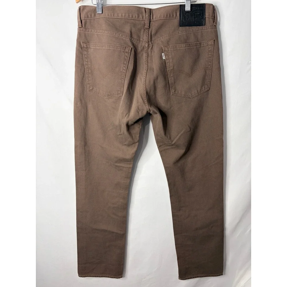 Levis 513 Slim Straight Brown Bedford Cord Pants Mens 36x34 Textured Trousers
